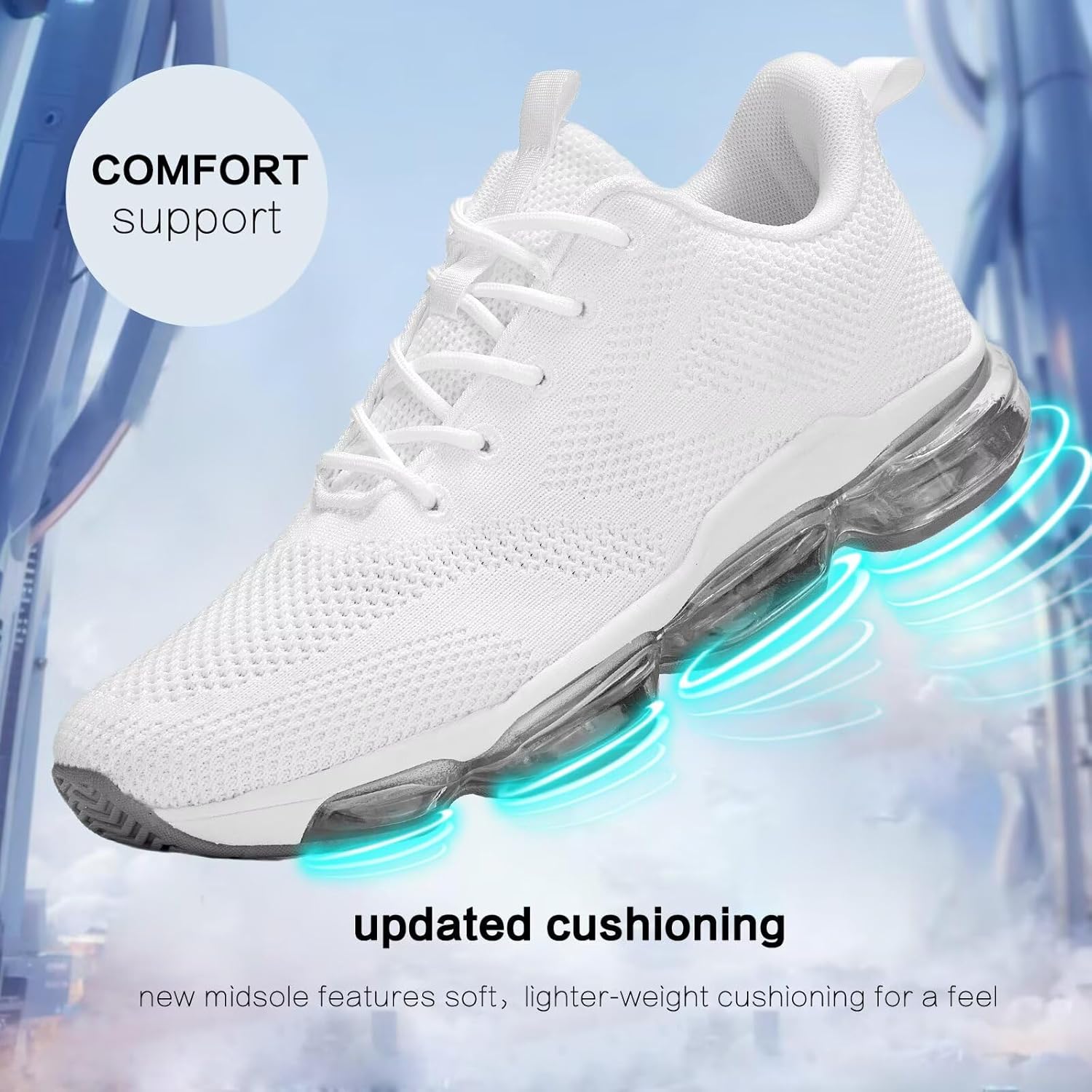 Mens Running Shoes Air Low Top Comfort Walking Lace Up Sneakers Breathable Fashion Tennis Sport Gym Fitness Cross Trainers