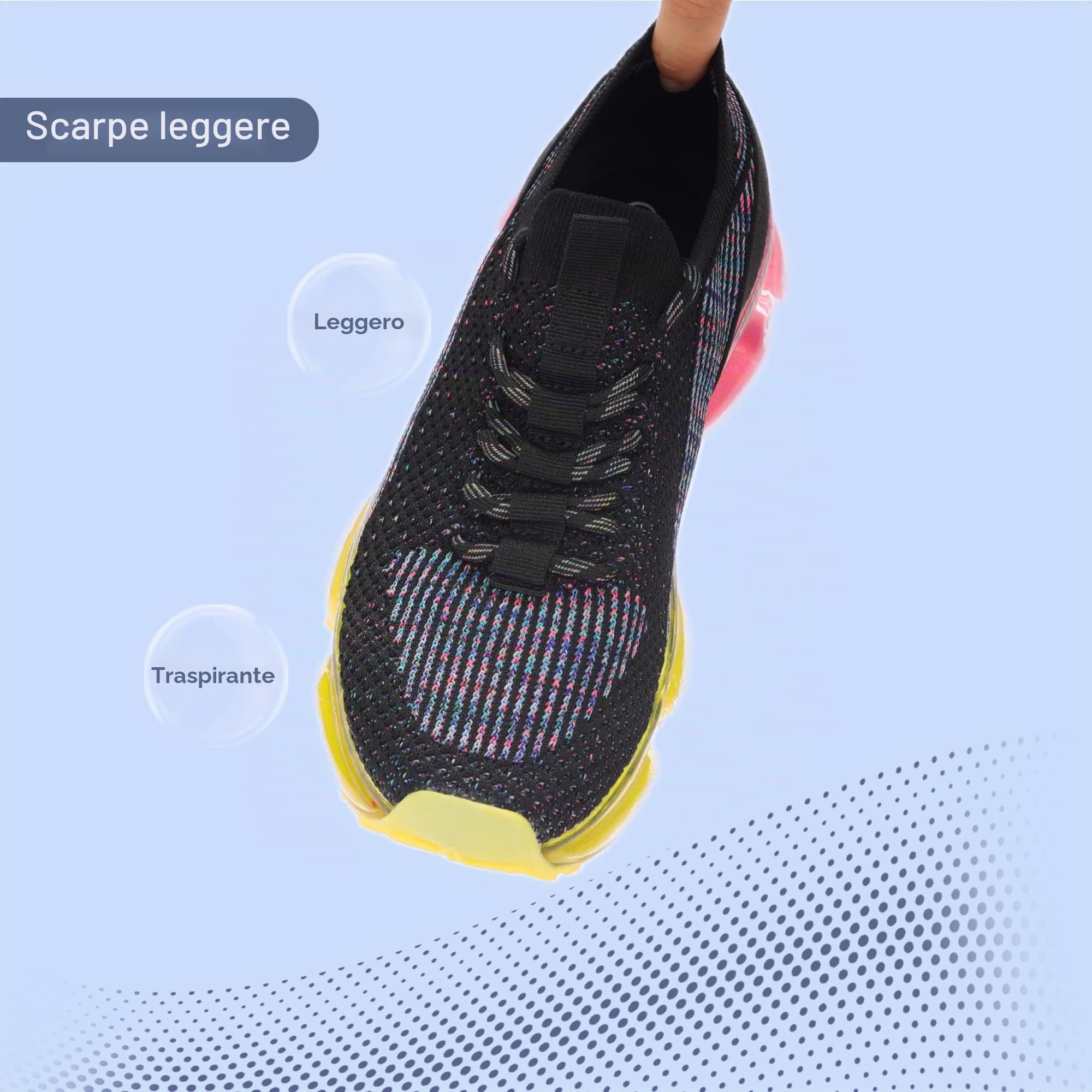 LUCKY STEP Scarpe da Ginnastica alla Moda da Donna Cuscino d'Aria Traspirante Comodo Leggero per Camminare
