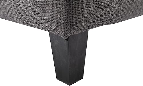 Miniatura 7 de HomSof Juego de sofá modular en forma de U para sala de estar sofá moderno de mediados de siglo con tumbona y otomana lino gris carbón