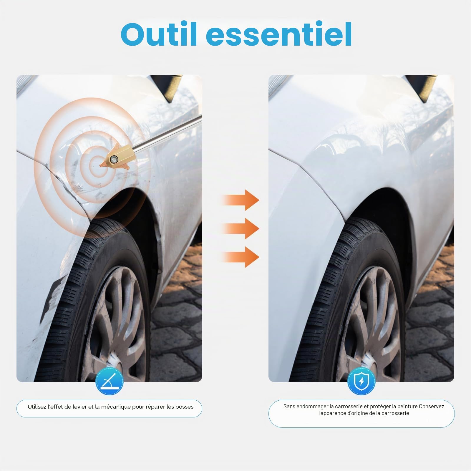 Kit Débosselage Carrosserie 86 Pièces, Pistolet Tire-Clou pour Spotter