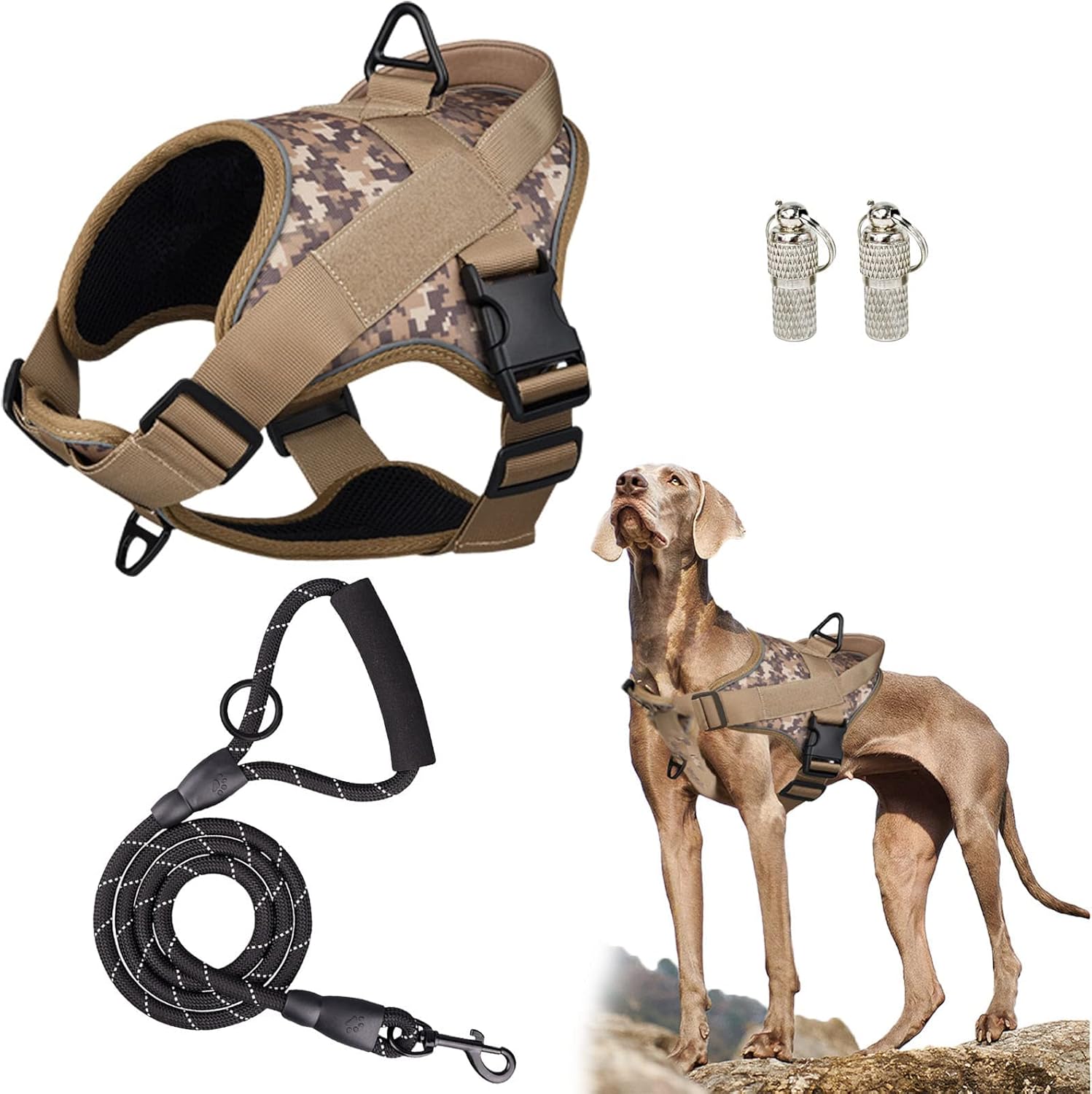 Tactical Dog Harness, Tactical Anti Pull Dog Harness for Medium Large