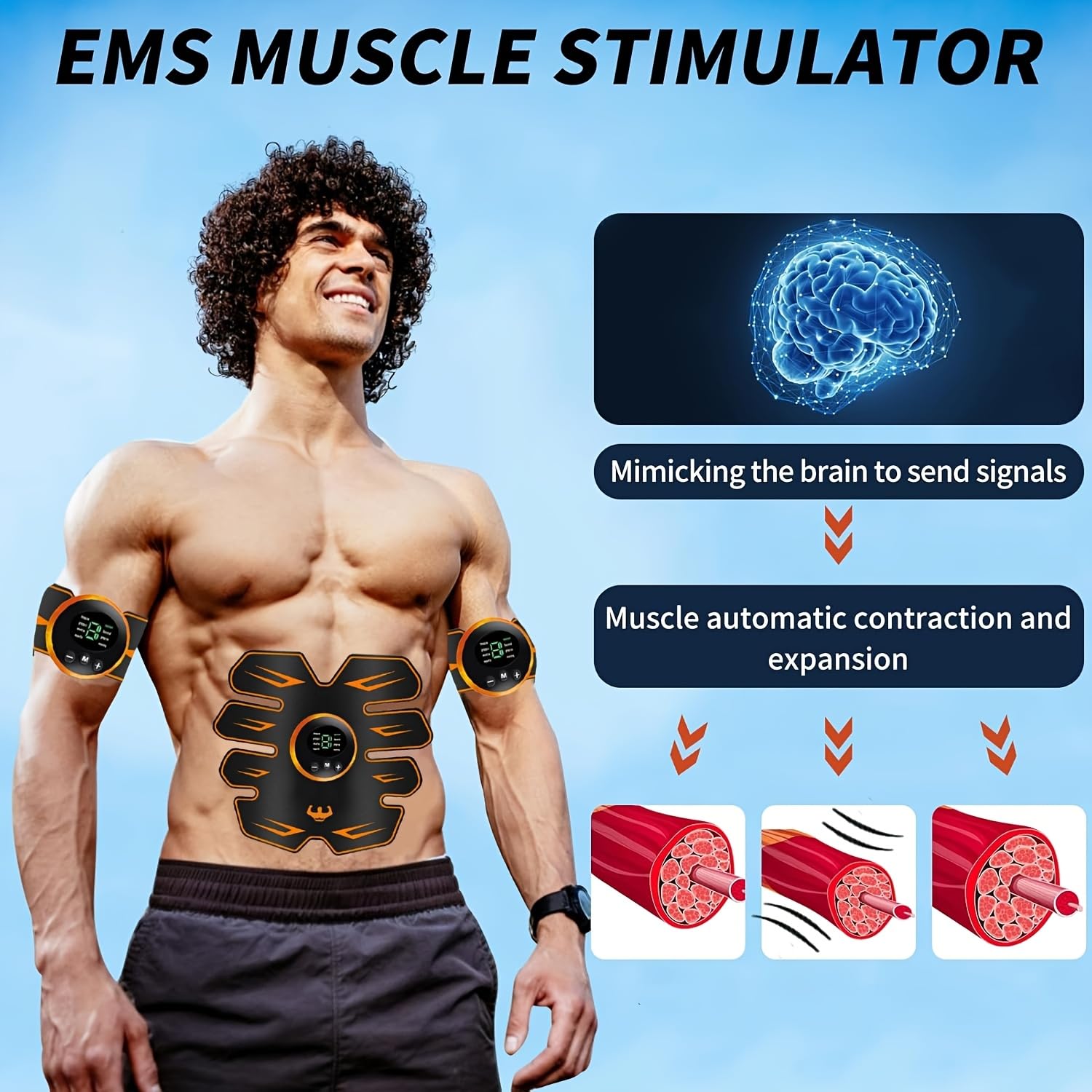 Ceinture Abdominale Electrostimulation,Electrostimulateur Musculaire,Entraînement Abdominal