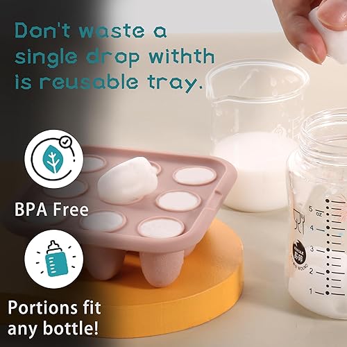 Miniatura 8 de WAJIAYON Bandeja de silicona para congelador de alimentos para bebés, mordedor de alimentos de frutas para bebés, molde de paletas de leche materna,