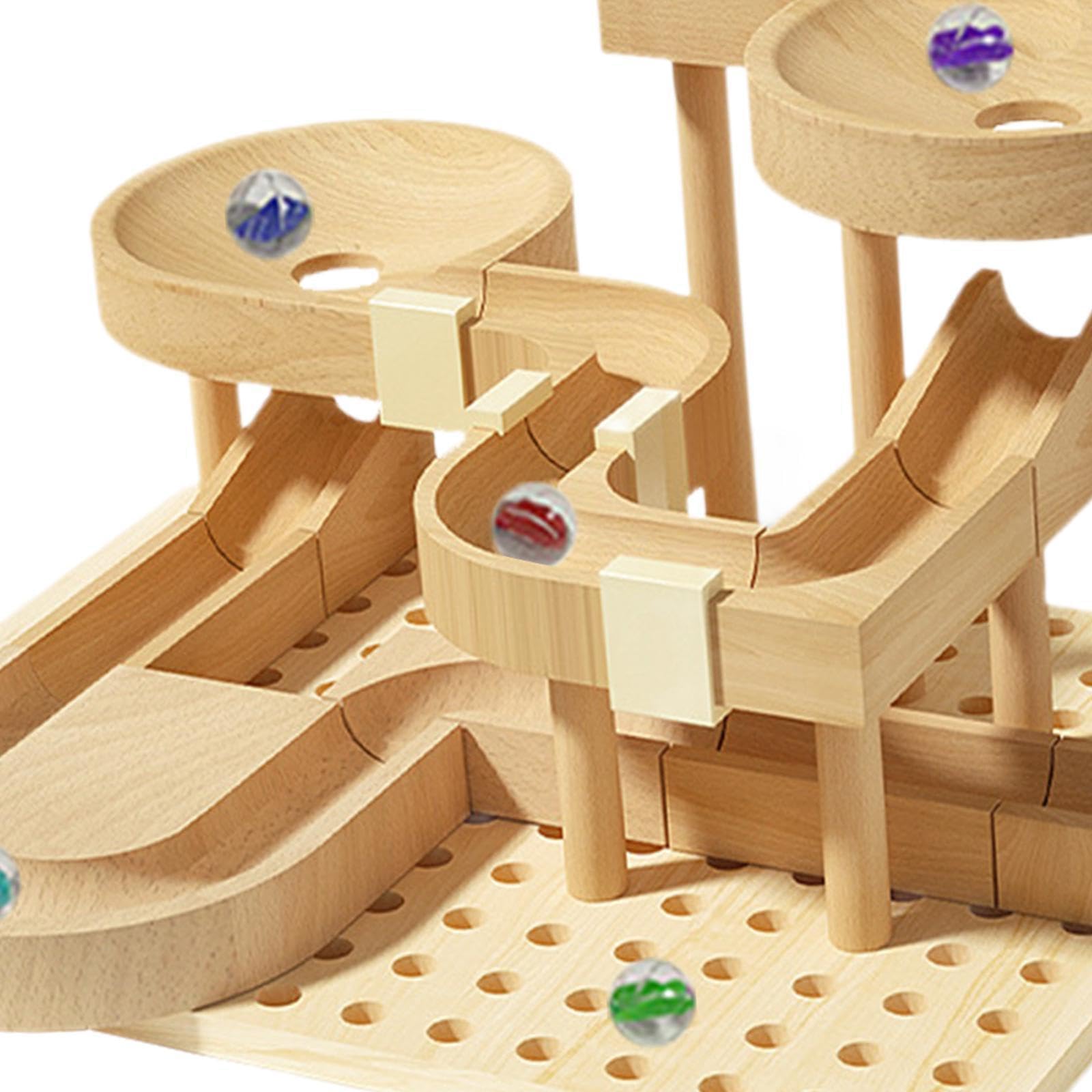 DIY Murmelbahn aus Holz – Lernspaß und praktisches Lernen für die Entwicklung von Fähigkeiten. Selbstbausatz: Handmontierte Murmelbahn aus Holz,