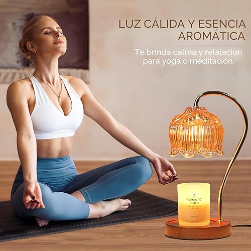 Miniatura 5 de Lámpara Calentadora de Velas con Forma de Flor con Temporizador, Calentador de Lámpara de Vela Regulable, Regalo de Navidad y Cumpleaños