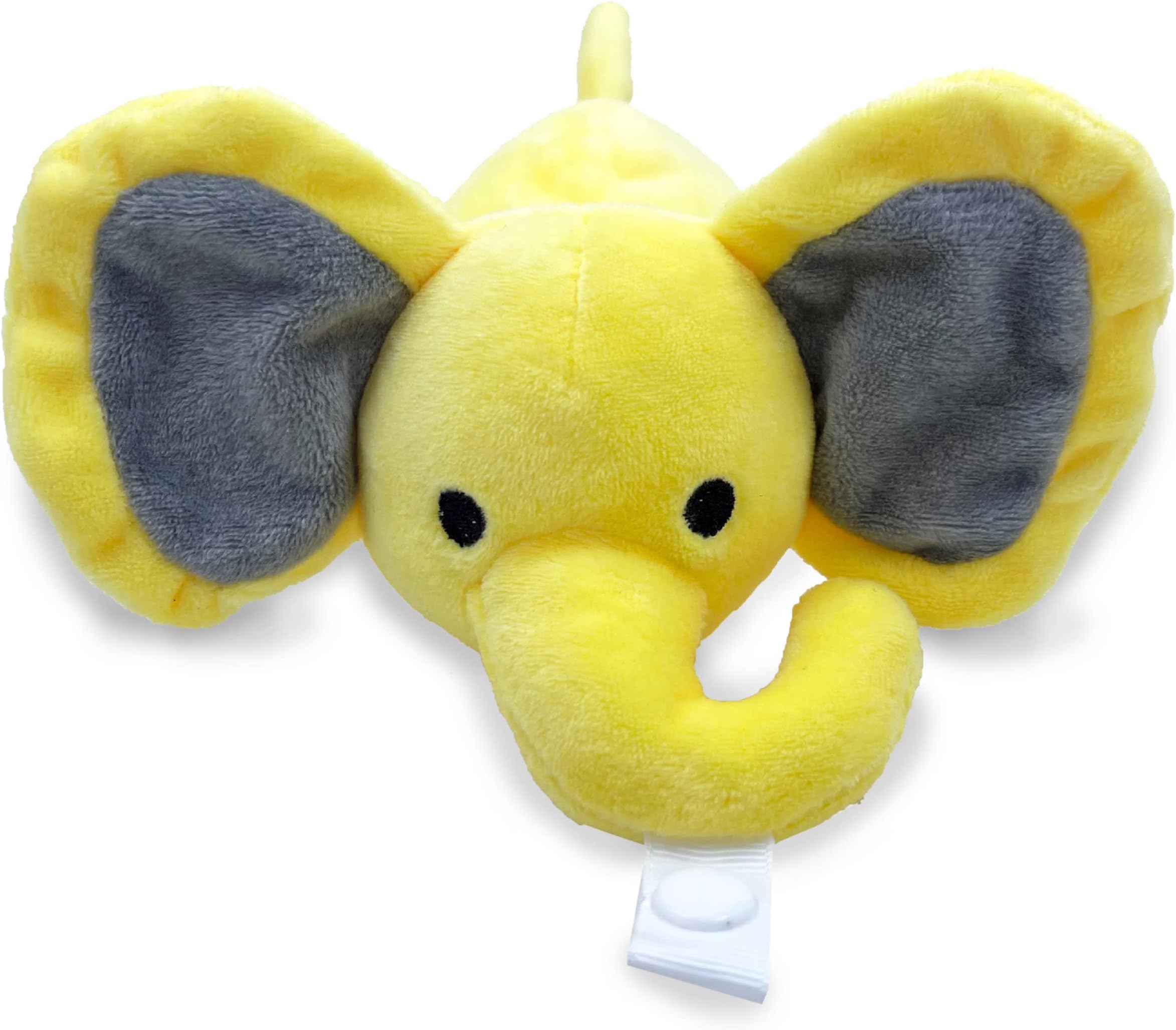 KINREX Baby Pacifier Holder – Soft Elephant Stuffed Animal with Pacifiers Binky Clip for Newborn Babies, Boys & Girls, Preemie, Infant, Yellow Measures 18 cm. / 7.09”