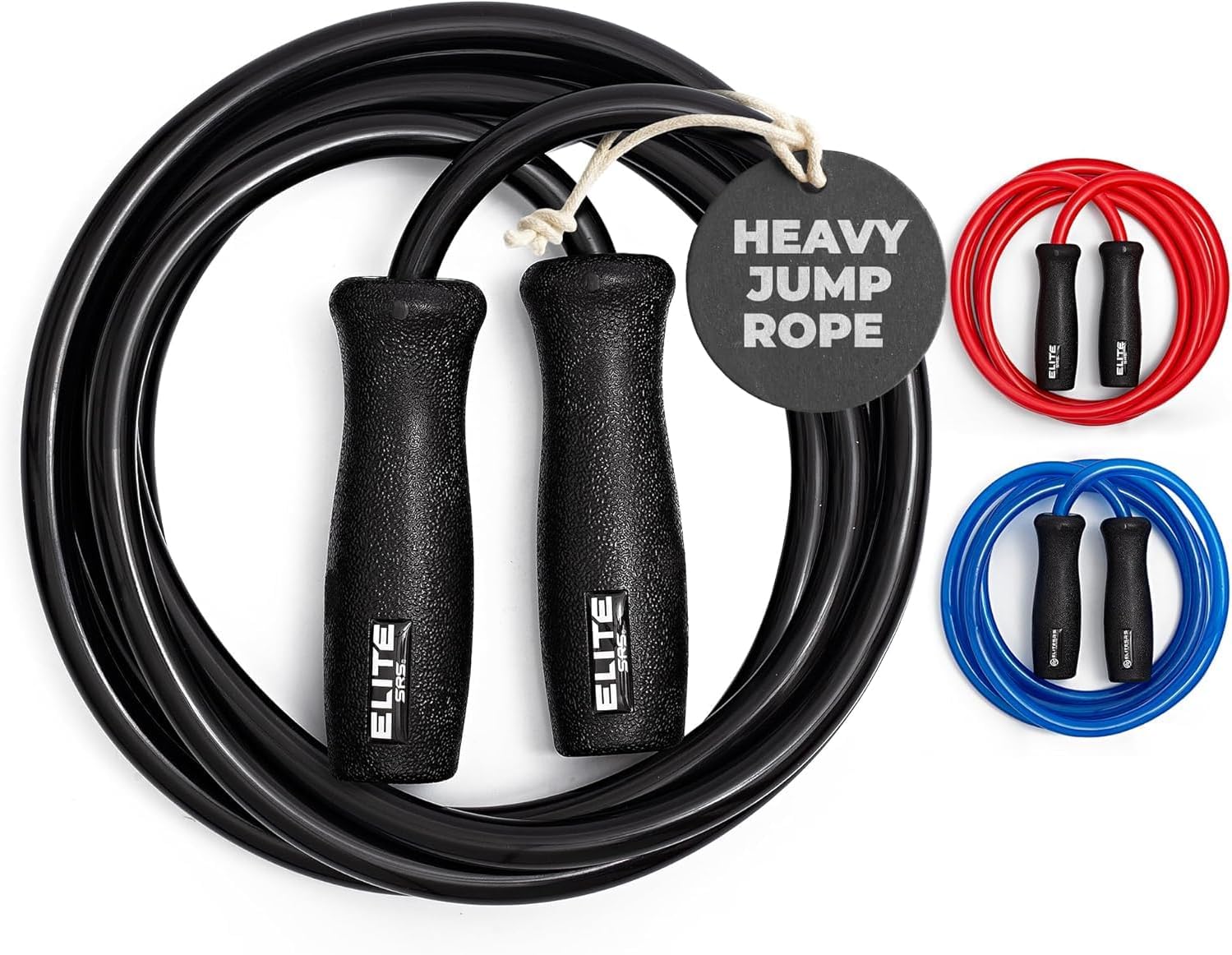 Elite SRS Muay Thai 2.0 Weighted Jump Rope - Designed for High-Intensity Training, Muay Thai, & MMA Workouts - Heavy 1.3lb PVC Jump Ropes for Fitness