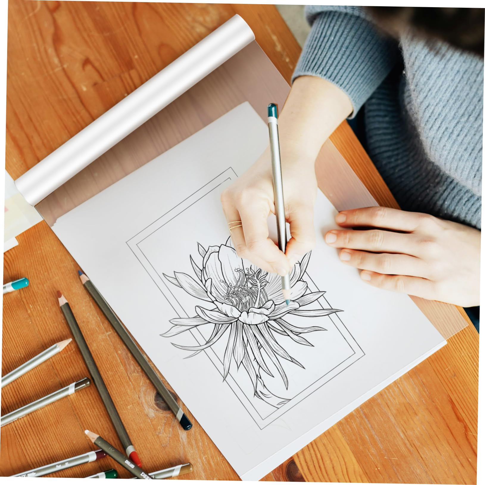 HEALSOPTHY Carta Trasparente per Disegno e Calligrafia Carta da Lucido per Sopraccoperta e Pratica Calligrafica, Bianca
