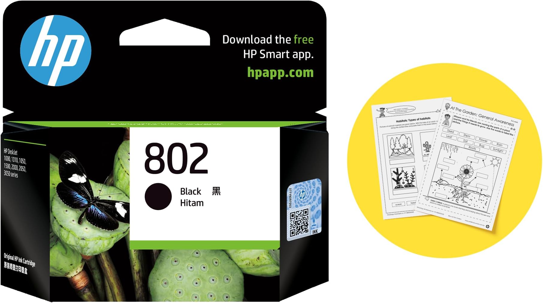 HP 802 Ink Cartridge - Black (CH563ZZ)
