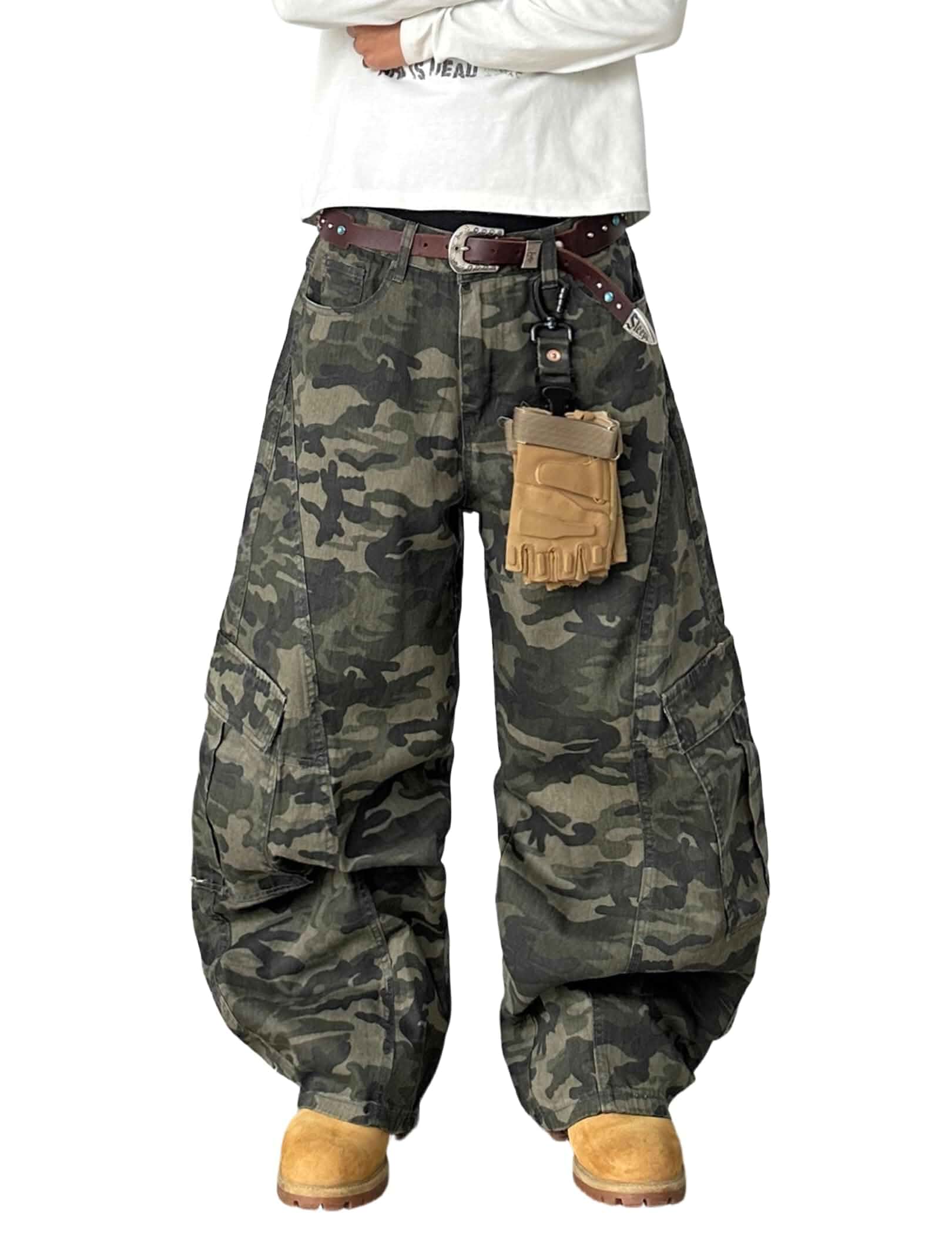 QGRSWBC Baggy Jeans for Men Wide Leg Hip Hop Skater Denim Pants