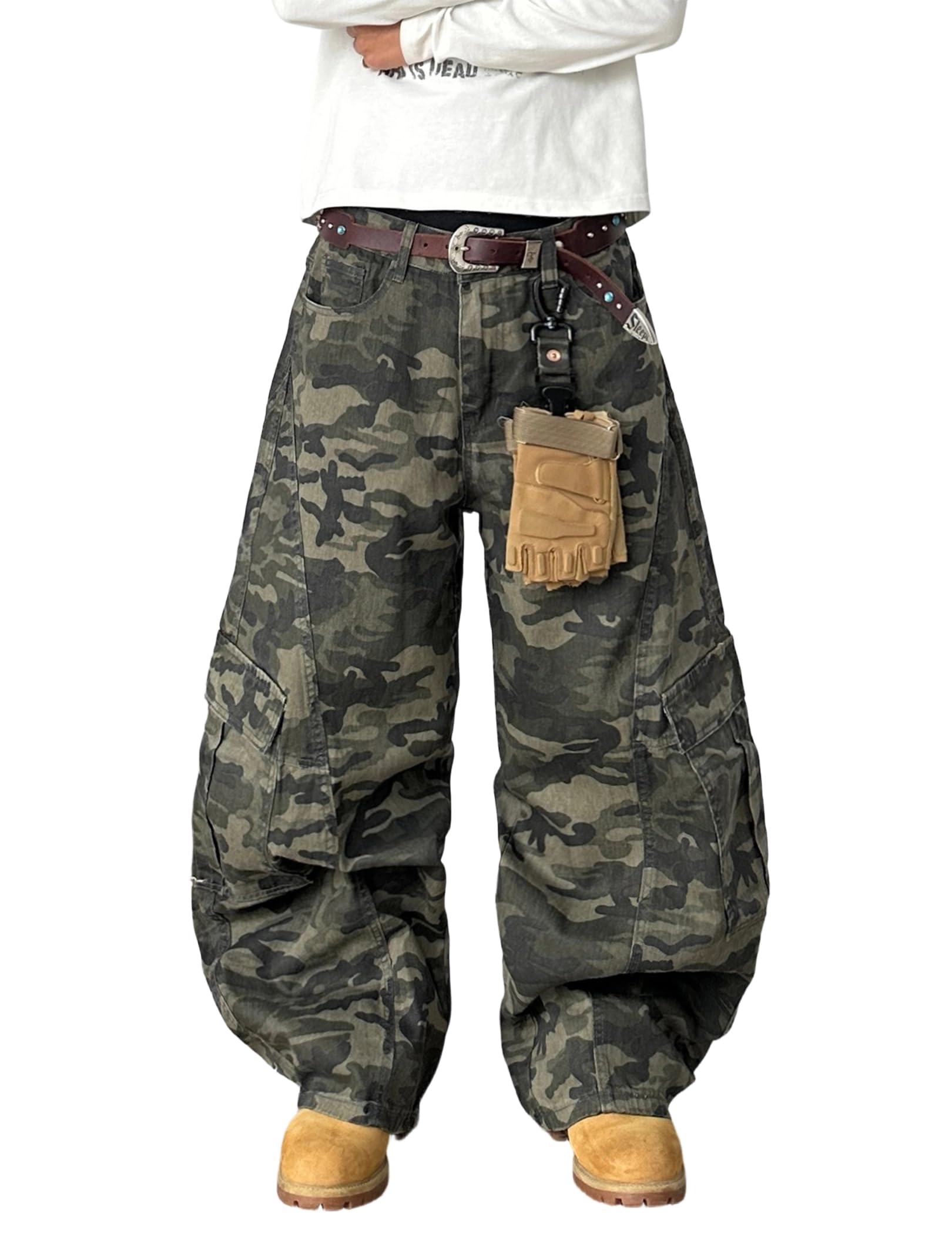 QGRSWBC Men's Baggy Camo Cargo Pants