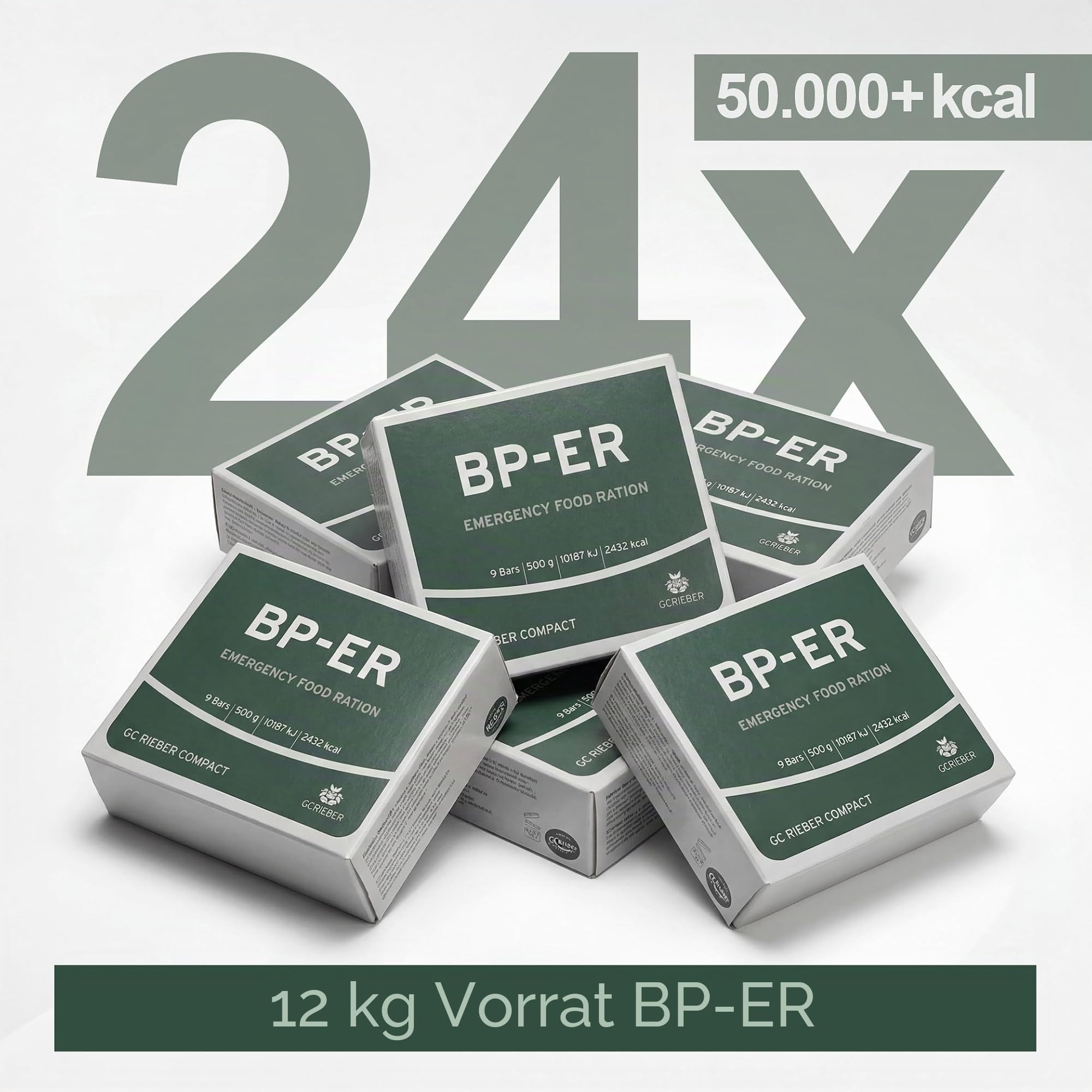 GS-10 & BP-ER Emergency Food Set 48x 500g – 20 Jahre Langzeitnahrung zur Krisenvorsorge & Blackout – Sofort verzehrfertige Notration, vegetarisch, lange haltbar – Survival Food für den Notvorrat