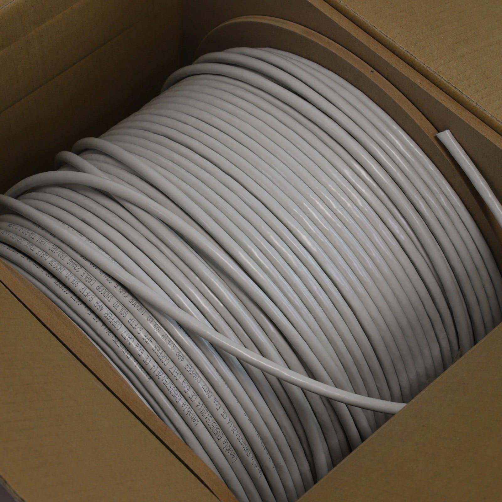 kenable Bobina Cable de Red Ethernet CAT6A S/FTP Interior 305 m [305 metros/305m] Cobre Puro 23AWG Apantallado Gris