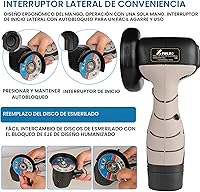 Vista 2 de Kit de amoladora angular de cepillo inalámbrico, mini herramienta de molienda angular eléctrica de 19500 rpm con 2 baterías de 16.8 V 2000 mAh y 5