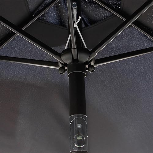 Miniatura 109 de Blissun Sombrilla de patio de 7.5 pies, sombrilla de patio, sombrilla de mercado al aire libre con botón de inclinación y manivela (bronceado)