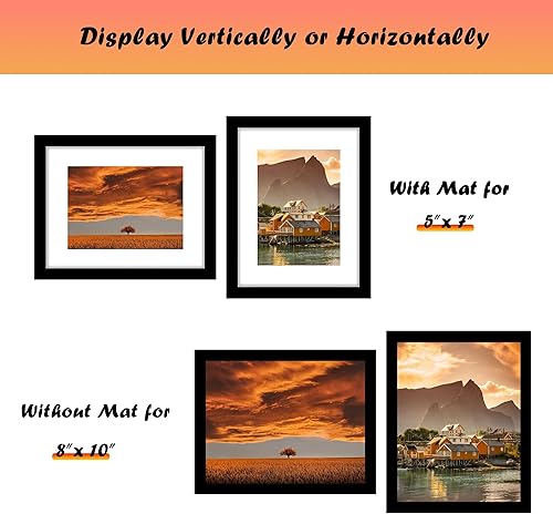 Miniatura 4 de DUENPY Portarretratos de 8 x 10 pulgadas, paquete de 8 portarretratos para decoración de galería de pared, fotos de 5 x 7 pulgadas con paspartú o de