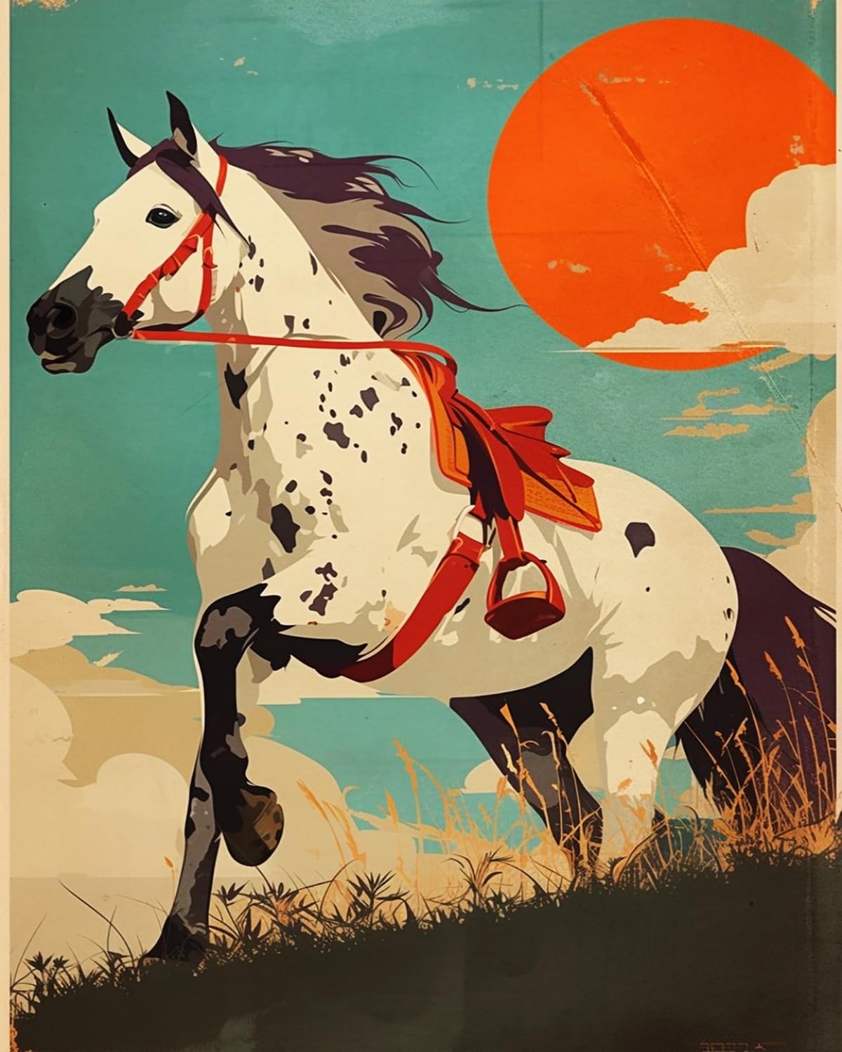 LIUBAISHI Paint by Numbers for Adults – 16"x20" | DIY Wall Art Decor Kit, Relaxing Hobby Set, Complete Painting Kit with Acrylic Paints and Brushes-Sunset and White Horse