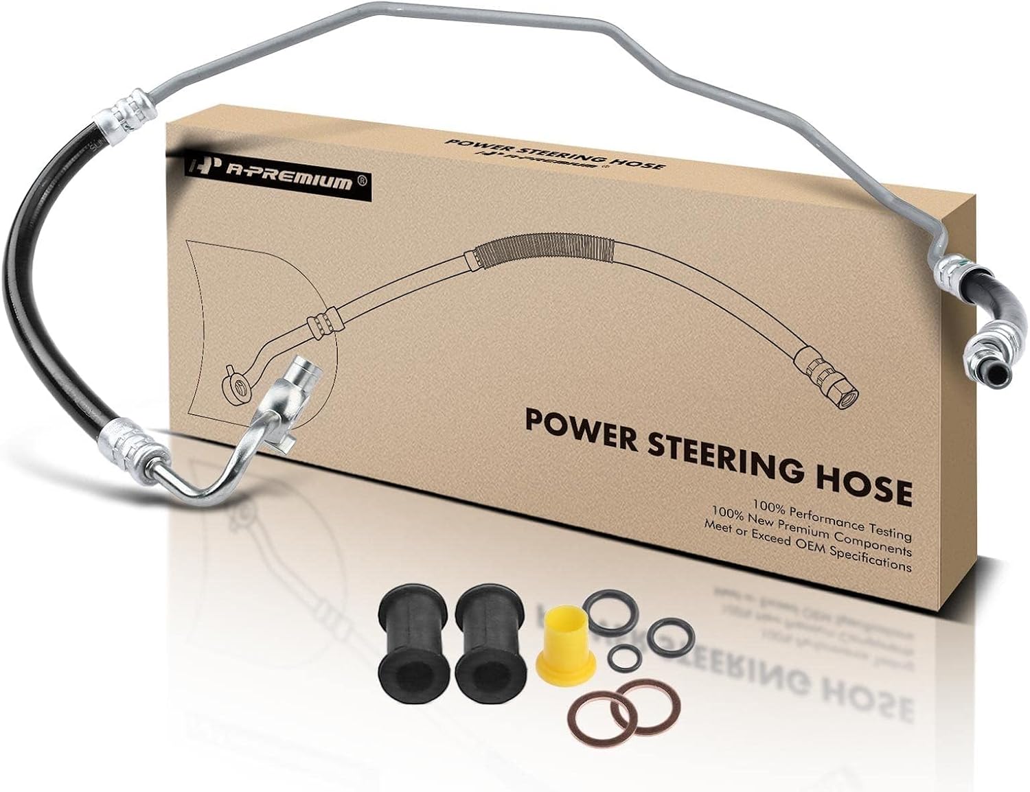 A-Premium Power Steering Pressure Hose Line Assembly Compatible with Toyota Tacoma 1998 1999 2000 2001 2002 2003 2004, 3.4L, 4WD, Pump To Rack/Gear