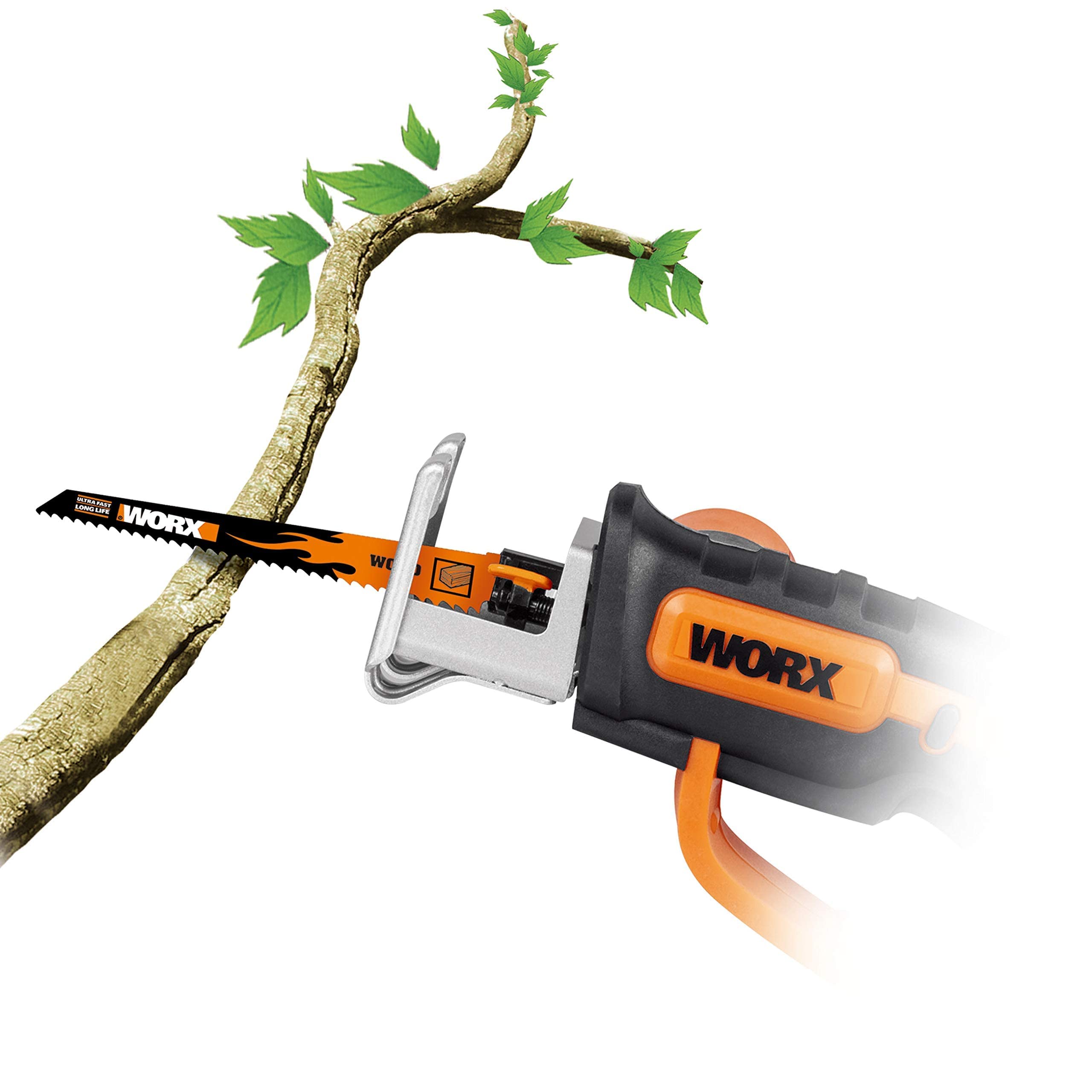 WORX WG894E.9 Serrucho Multifunción 20V Sin Batería, Espada 16cm, Corte Madera y Acero, 2200rpm, Compatible Hojas Sierra de Calar, Compacto