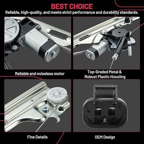 Vista 75 de BDFHYK 741-645 Elevalunas eléctrico con motor para automóvil delantero derecho del pasajero para Chevy Silverado, Tahoe, Suburban, Avalanche