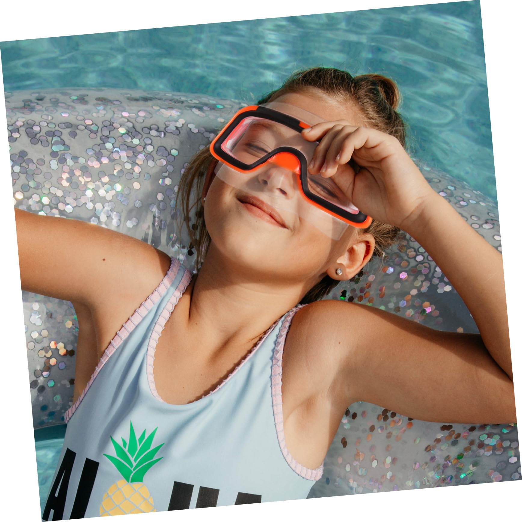 Set Snorkeling per Ragazzo Ragazza Pinne Arancia, Silicone e Plastica | Boccaglio Sub, Vacanze Estive, Uso in Free Diving e Snorkeling, Bocca Ergonomica e Tenuta Ermetica