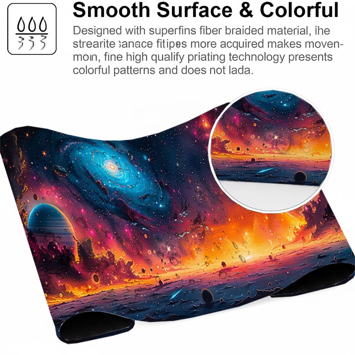 Tappetino per Mouse Gaming XXL 1200x600x3mm– Ufficio Mousepad Grande – Migliora la Velocità e la Precisione Tenuta Stabile Sottomano per Ufficio e Casa Accessori Scrivania Universo PjY13281 N-U