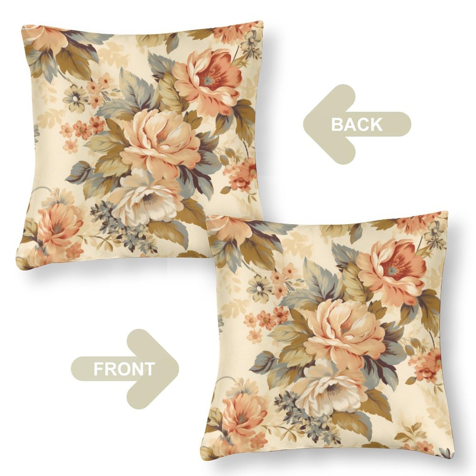Cojín Decorativo 14x14 Funda Almohada Sofá S4Sassy - Estampado Floral Indio, 14x14 Pulgadas, Algodón Cojín Marrón Oscuro