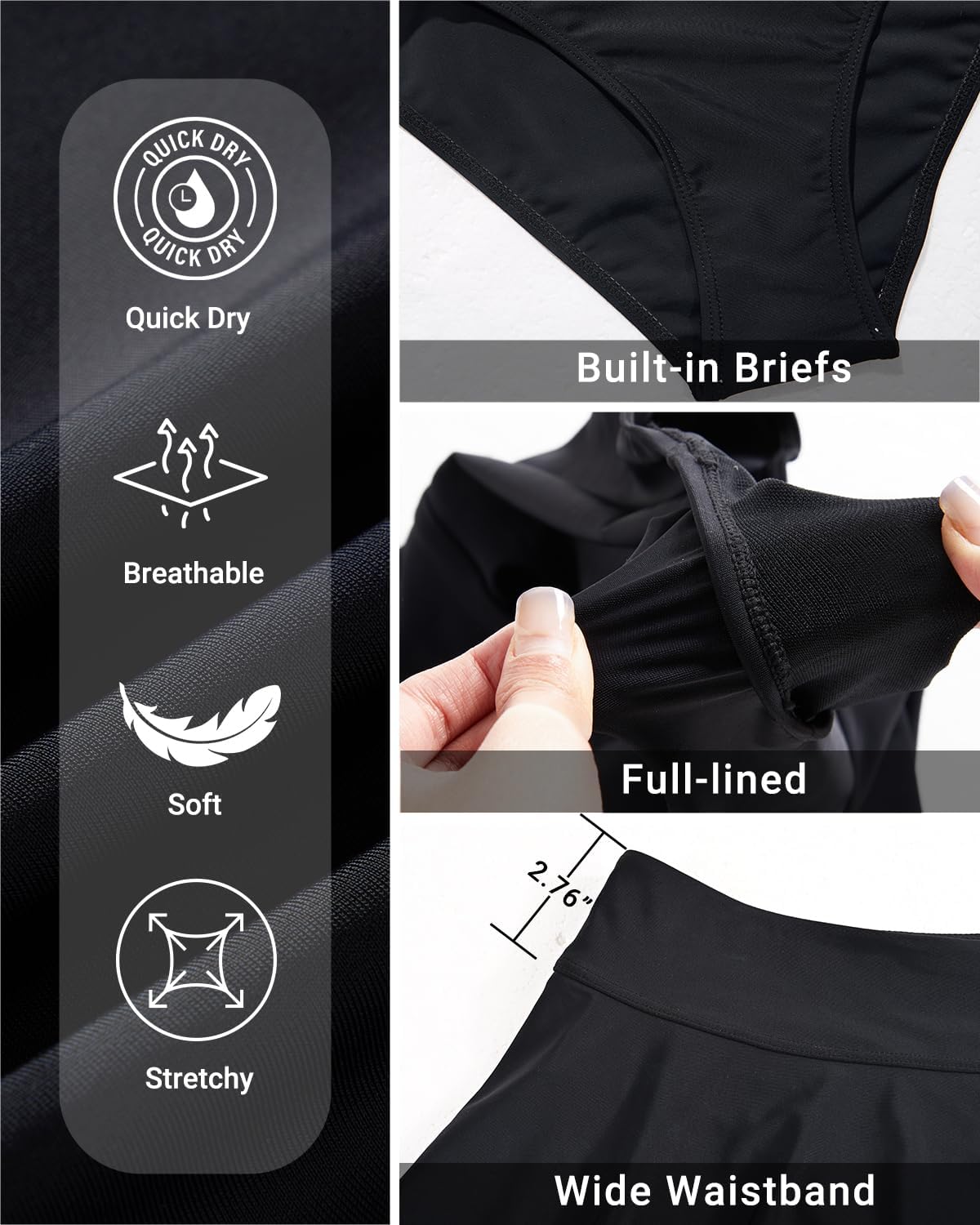 Aqua Eve Women Swim Skirt Tummy Control Swimsuit Skirt High Waisted Bathing Suit Bottom (Available in Plus) - Image 4