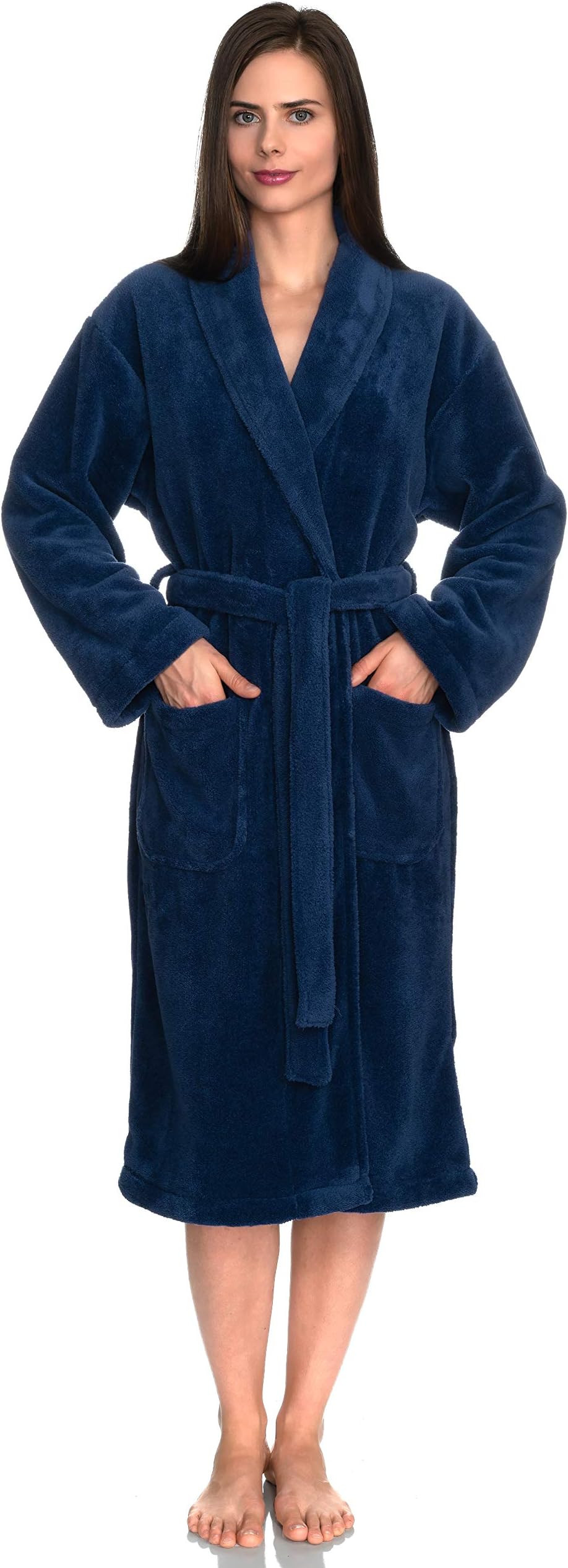 TowelSelections Super Soft Plush Bathrobe Fleece Spa Robe Made in Turkey