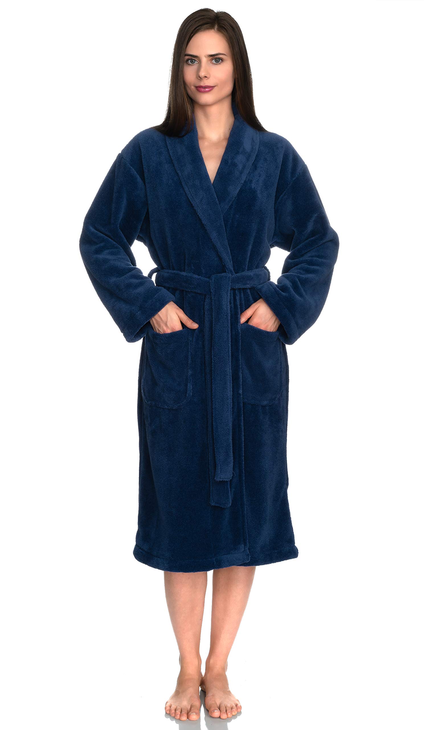 TowelSelections Women's Super Soft Plush Bathrobe Fleece Spa Robe Made in Turkey