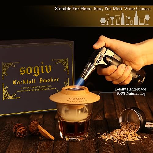 Miniatura 4 de Kit de ahumador de whisky, kit de ahumador de cóctel con antorcha, kit de ahumador de bourbon a la antigua, 4 sabores de chips de madera, kit de