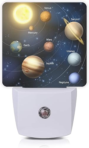 Planeta Sistema Solar Universo Galaxia Espacio Luz Nocturna Enchufable LED Luces Nocturnas Sensor Automático Lámpara de noche Lámpara de atardecer a