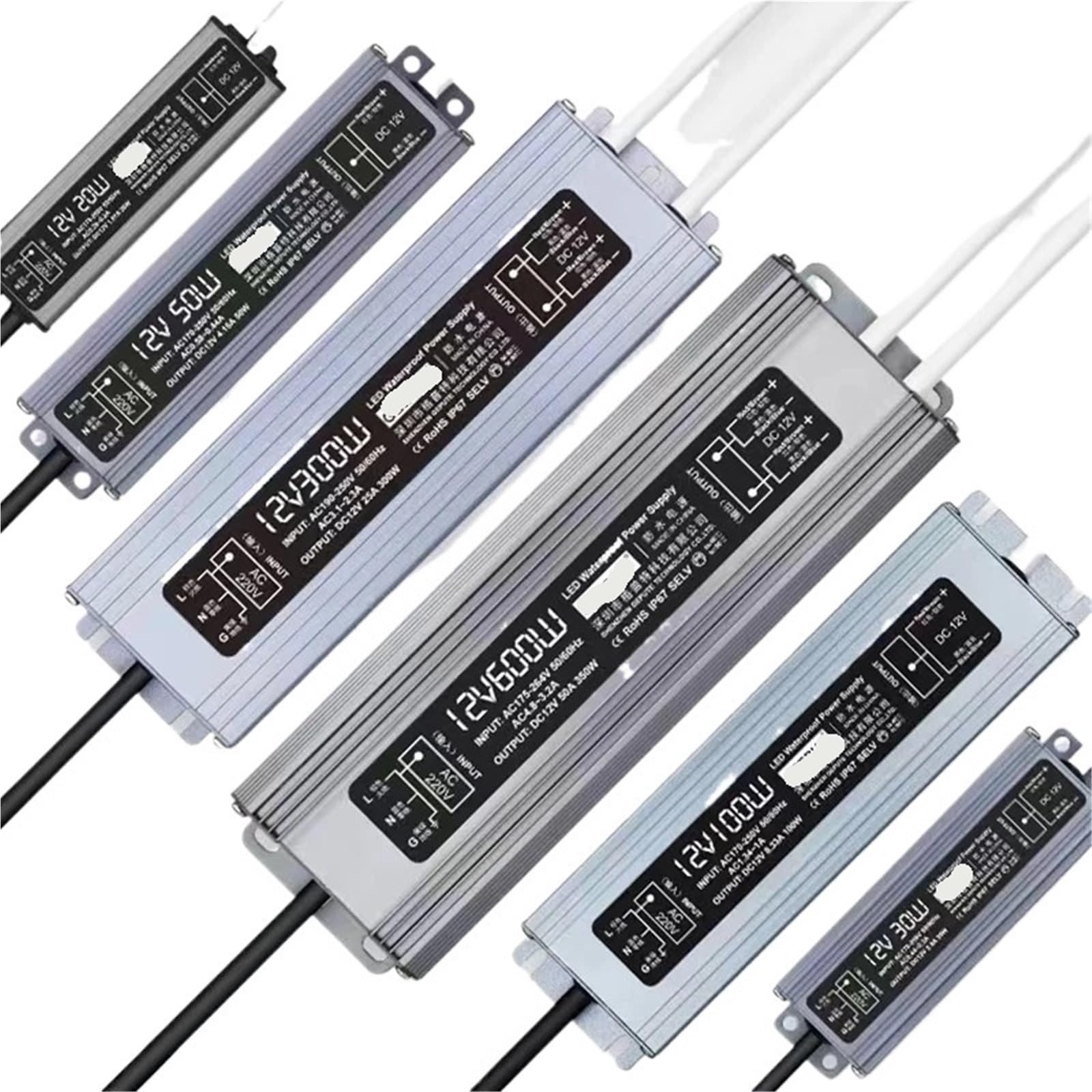 Driver di illuminazione a LED ultra sottile, alimentatore impermeabile da 110 V/220 V a CC 12 V(100W)