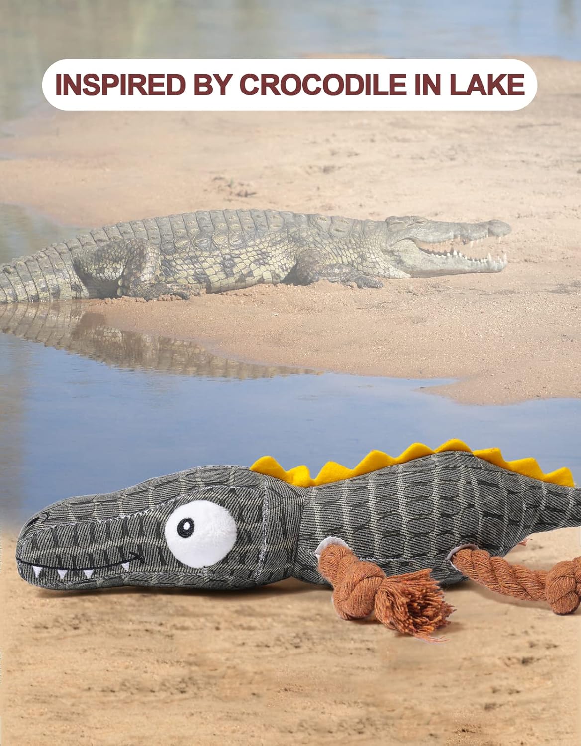 Pet Supplies : Asfotur Dog Squeaky Toy for Large Medium Small Chewers (Crocodile) : 