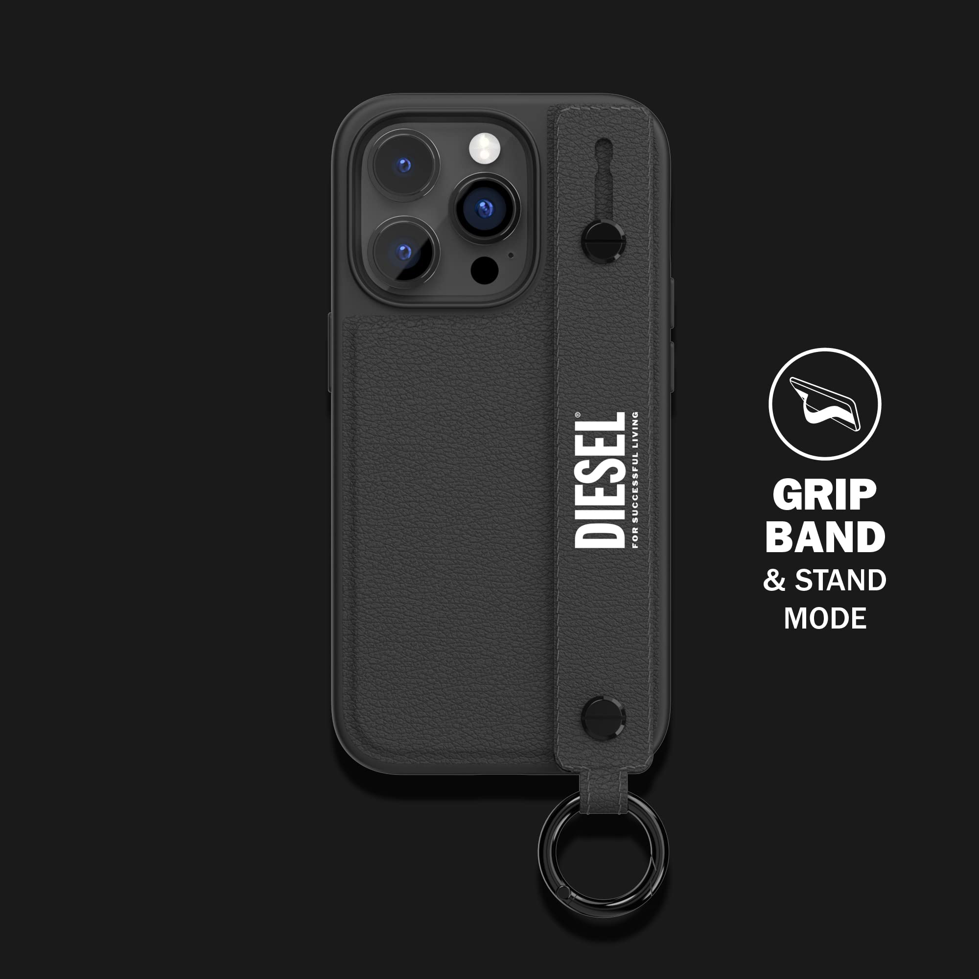 Diesel Case Designed for iPhone 14 Pro with Grip | 6.1 Inch Black