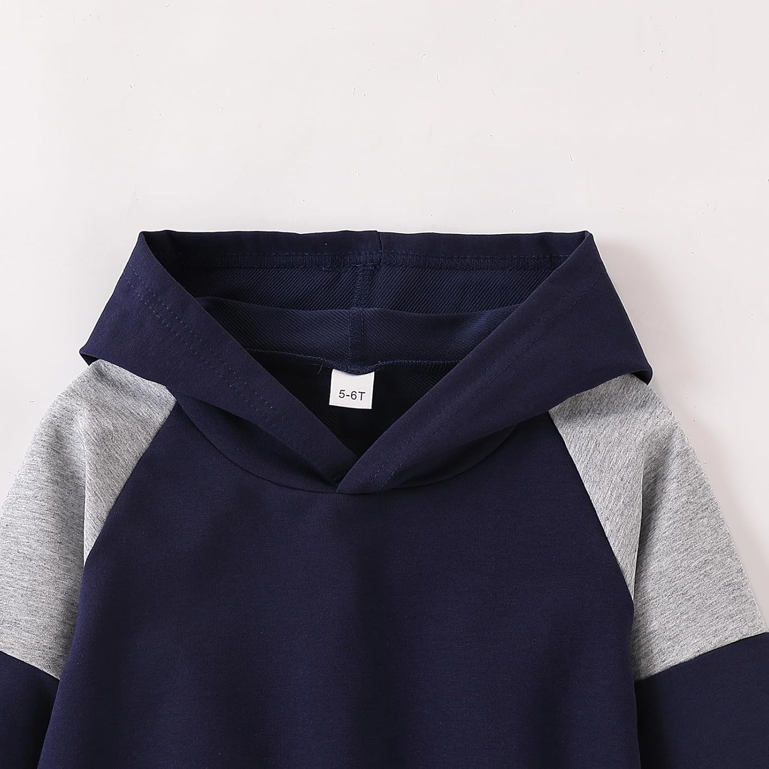 5-11Y Boys Clothes Long Sleeve Hooded Pullover Colorblock Sweatshirt + Pants 2pcs Fall Winter Outfit Set - Image 6