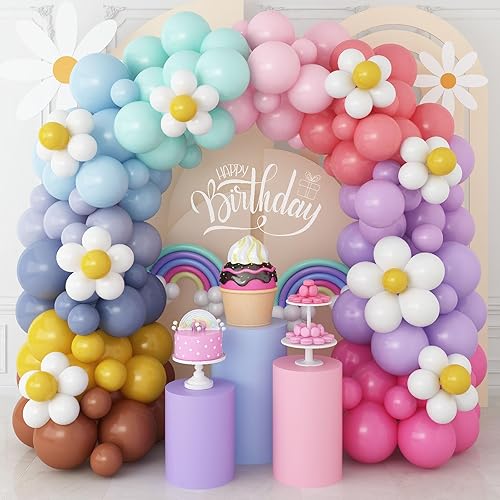 Miniatura 12 de Kit de guirnalda de arco de globos bohemio retro, 163 piezas de globos retro azul, naranja, amarillo mostaza, aquí viene el hijo, decoración de Azul