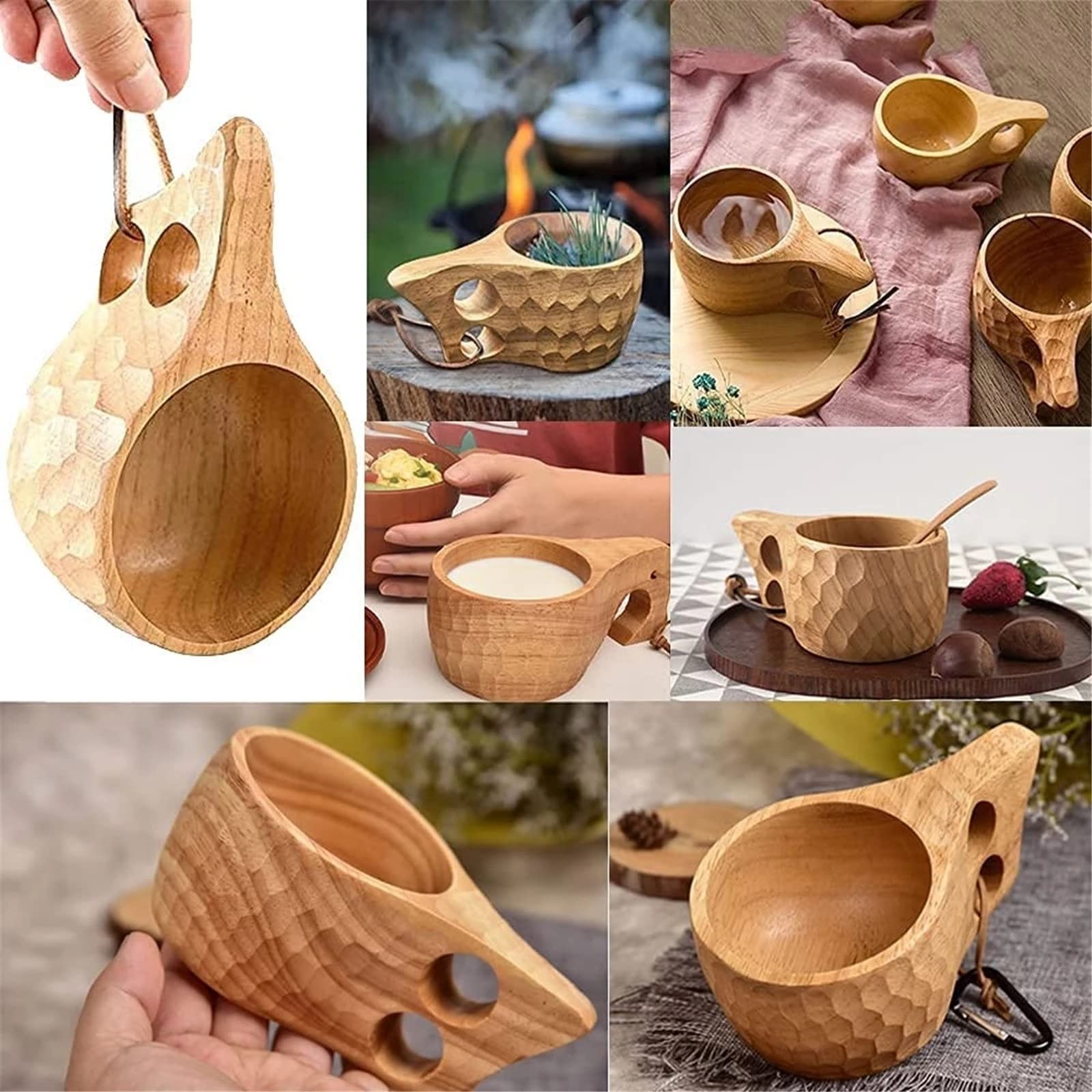 Amazon.co.jp: カップ 木製 木製カップ ハンドメイド アウトドア