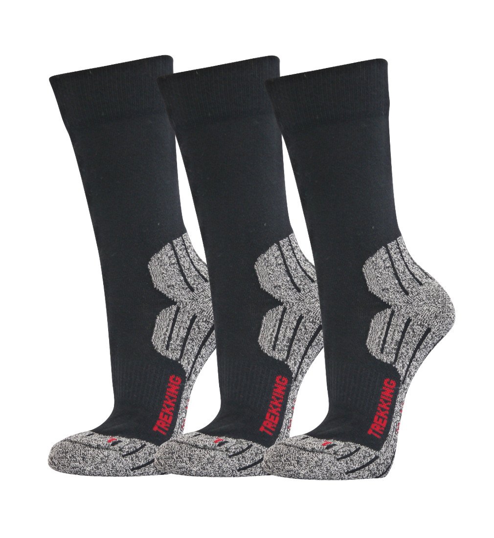 Gesundheitsstrumpf 3 Pairs of Functional Hiking Socks Outdoor Trekking Socks Cotton Terry Cloth Sole 35 36 37 38 39 40 41 42 43 44 45 46 47 48 49 50, Socks, 39-42