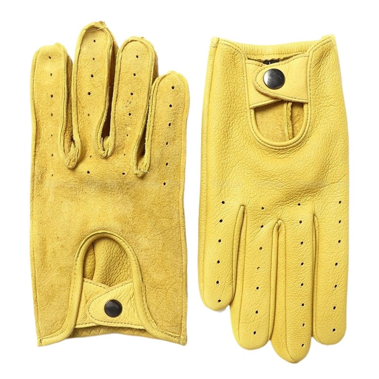 Guanti di pelle da uomo, Guanti da guida in pelle uomo sottili perforati palestra for ragazzi S/M/L