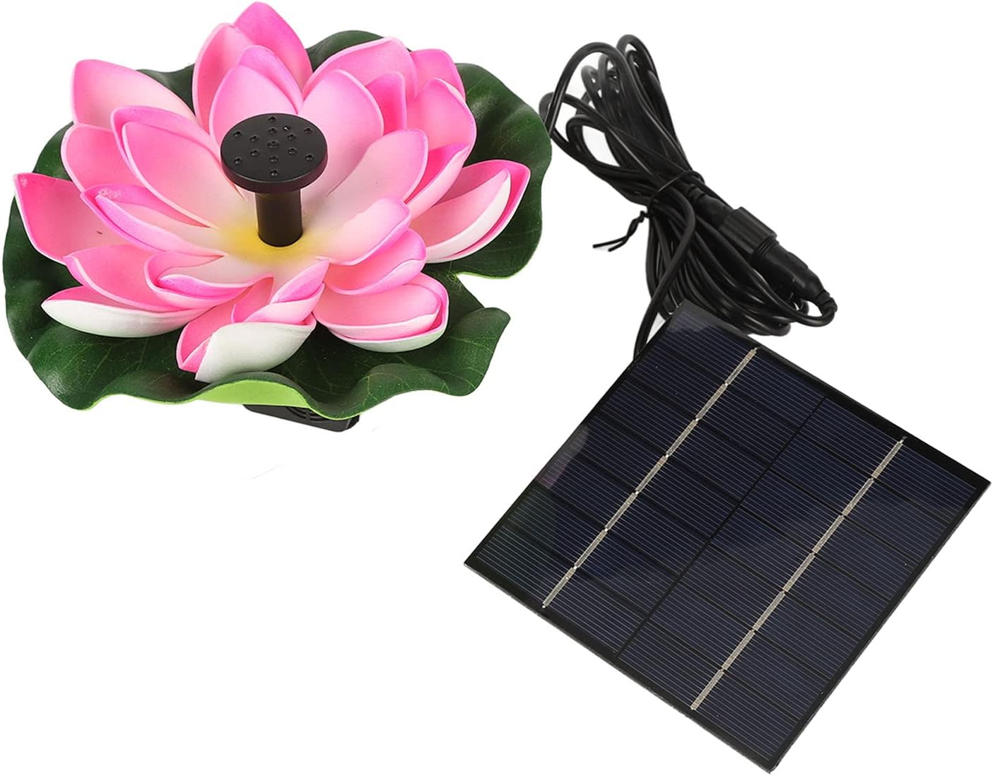Lotus Flower Solar Landscaping Floating Solar Bird Bath Fountain for Fish Pond Garden Patio Aquarium 1.4W