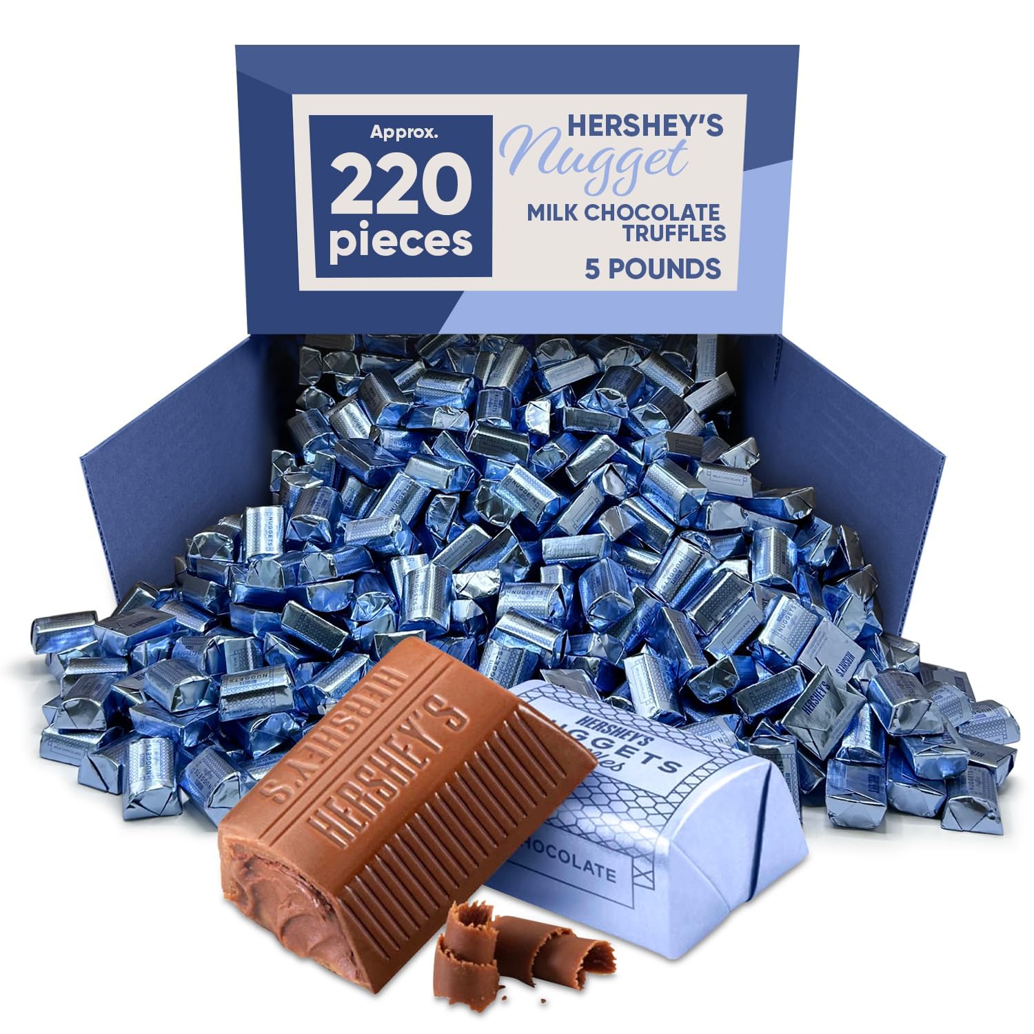 Milk Chocolate Truffle Nuggets 5 Pounds (Approx 225 Pieces) Individually Wrapped  Bulk Bag for Sharing, Office, Gifting