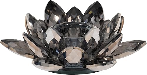 Miniatura 2 de Sagebrook Home 13211-06 Portavelas de cristal, 6 "x 6" x 2 ", gris