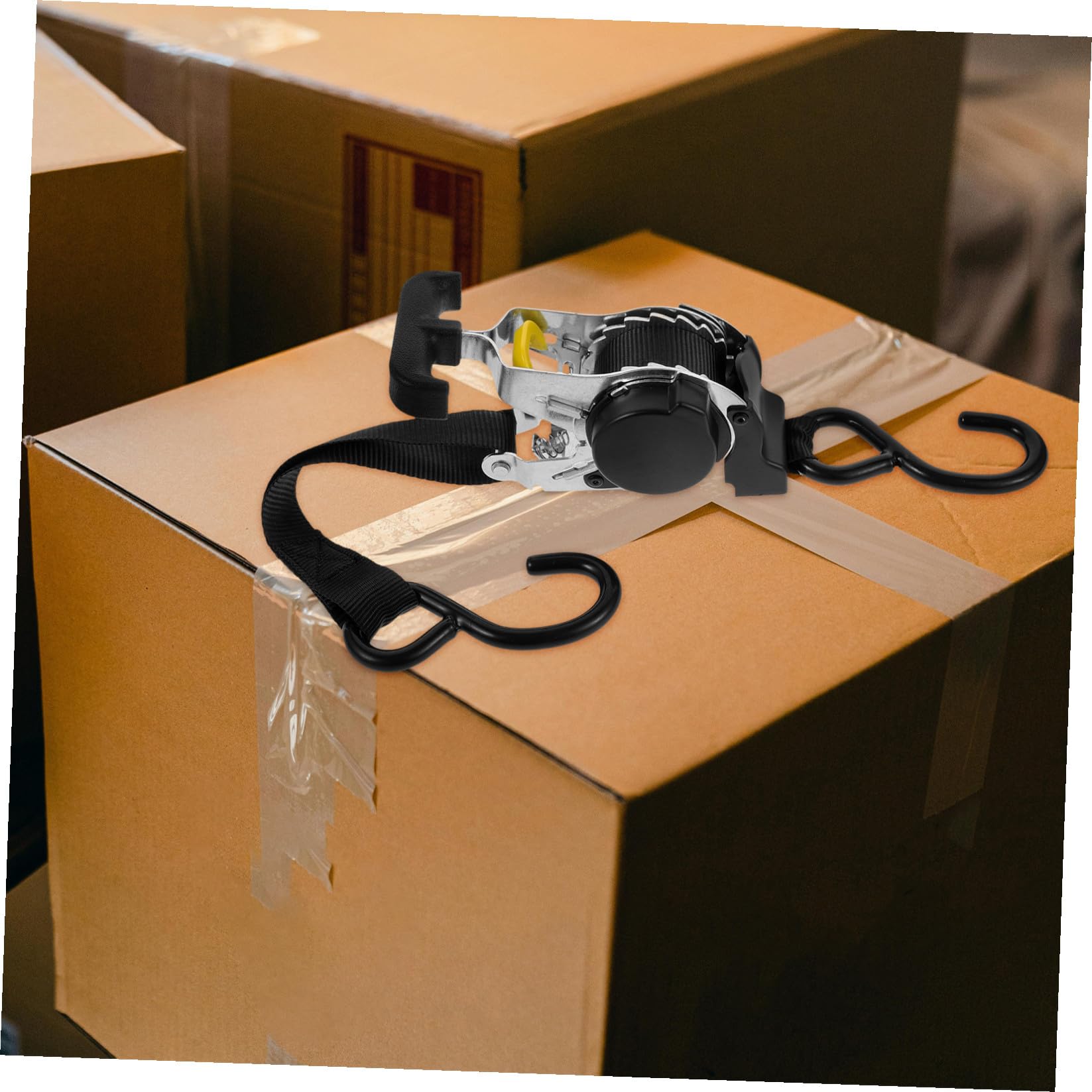 Sangle D'arrimage à Cliquet Automatique 0, 68 Ton en Polyester | Charge, Bagages, Moto, Fixation Fiable, Renforcée, Format Compact pour Usage Quotidien