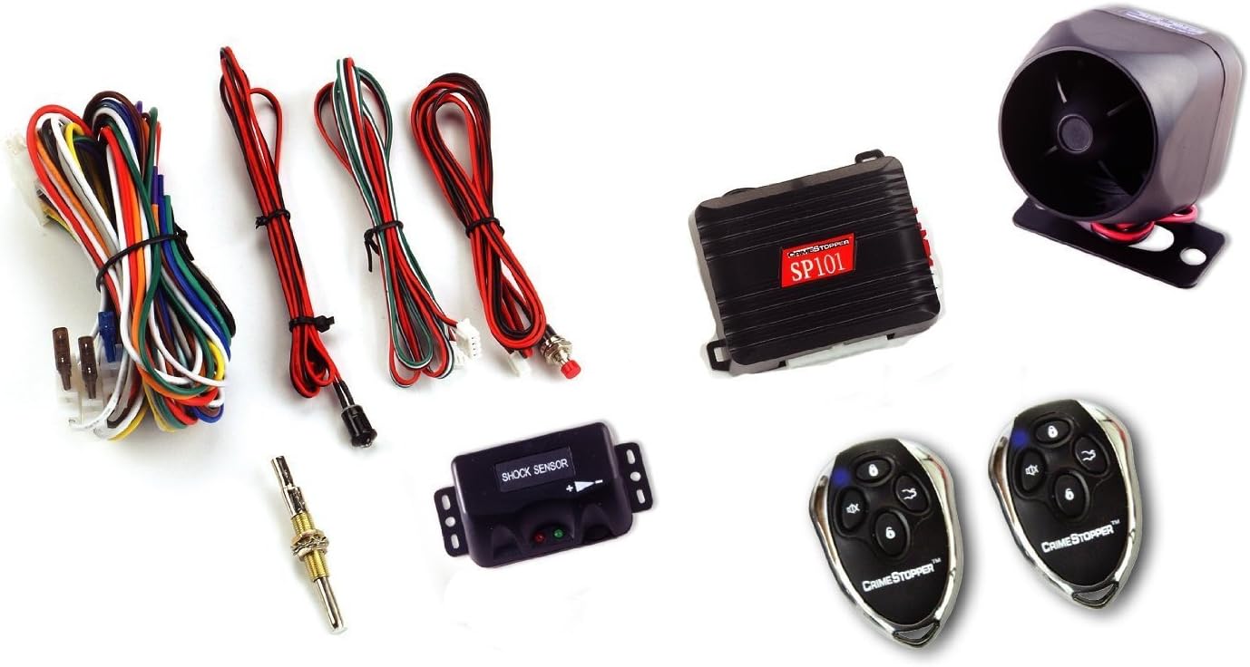 Crimestopper SP-101 Deluxe 1-Way Alarm and Keyless Entry System with Mini Tool Box (fs)