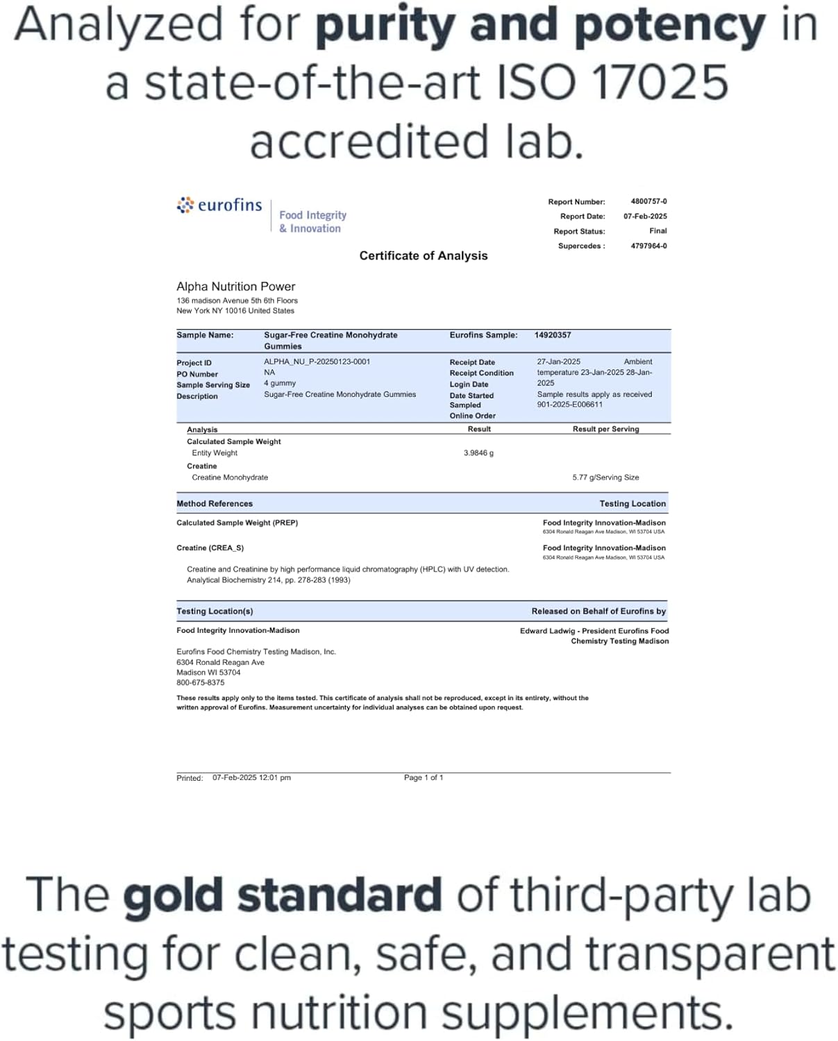 Creatine Monohydrate Gummies For Women And Men, 5G Of Creati...