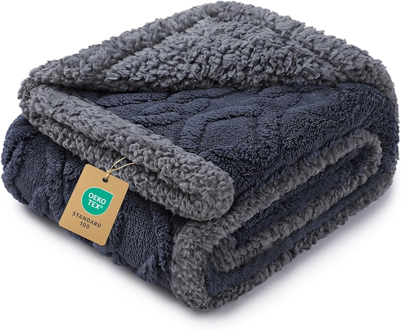 Manta impermeável dupla face para cães e gatos, fleece e sherpa, King Size, Luciphia