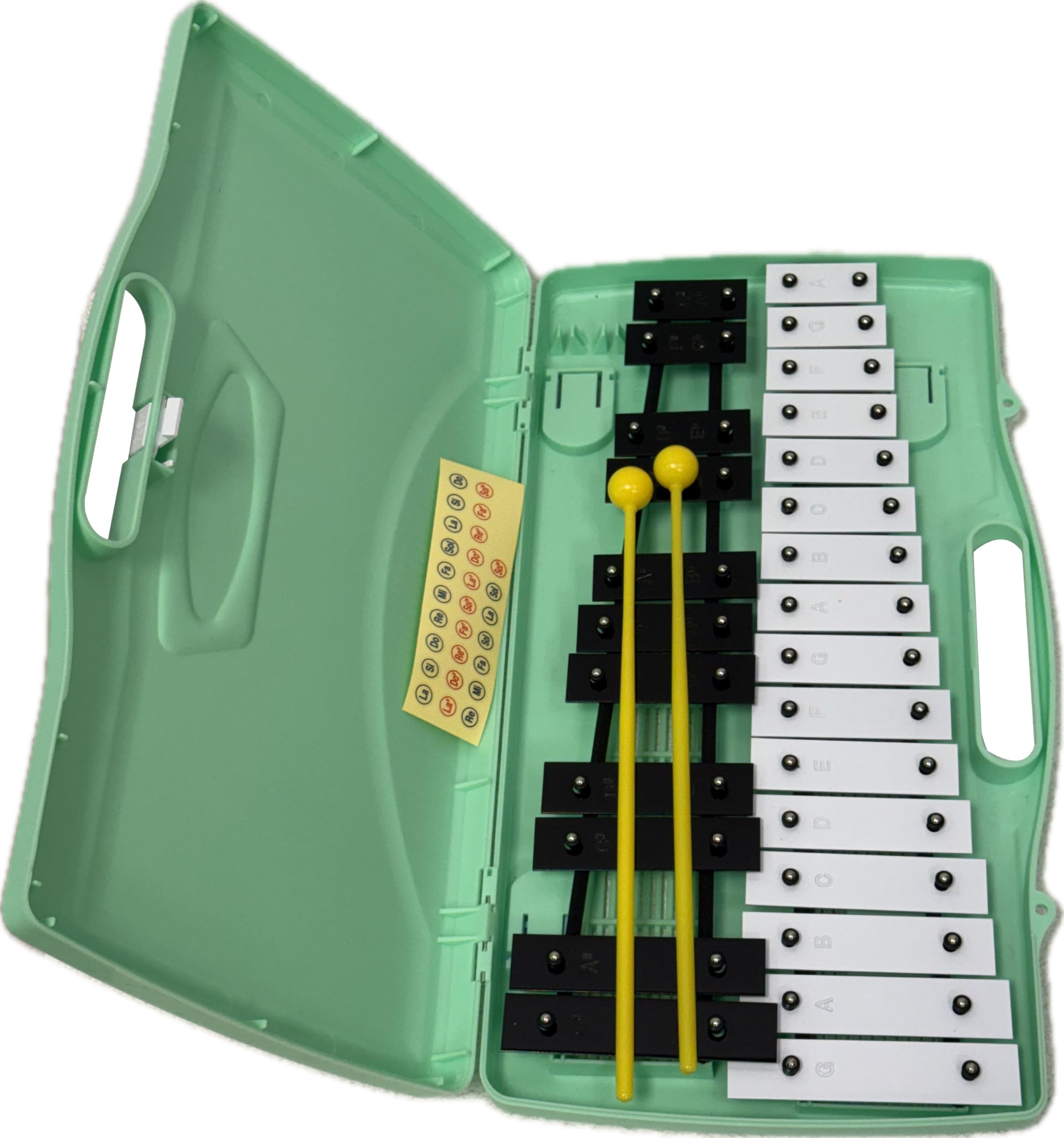 ROCKSTAR - Xilófono Glockenspiel Carrillón Metalofono Angel AG27NG Cromático, 27 Teclas Negras y Blancas con Estuche y Mazas. Para uso escolar ó domestico, Instrumento Musical Rítmico