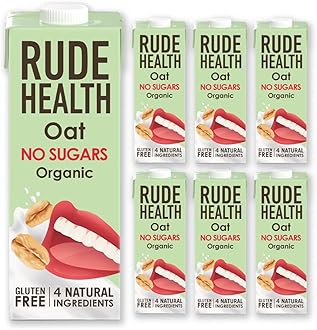 6 x 1 Litre Organic No Sugars Oat Dairy-Alt Milk, 100% Natural Organic Drink, Lactose Free, Dairy Free & Gluten-Free, No Sugars, Award-Winning, Healthy & Vegan, 100% Recyclable Packaging