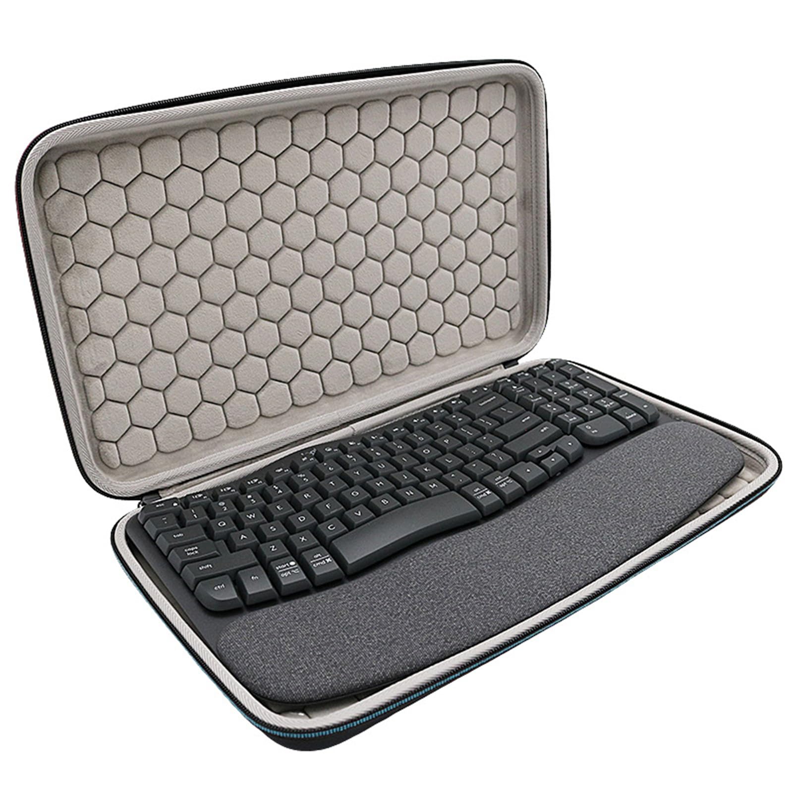 Funda de teclado para teclado funda rígida de viaje para teclado inalámbrico compatible con teclado ergonómico inalámbrico